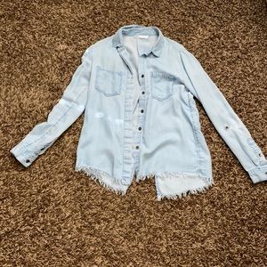Denim button up blouse